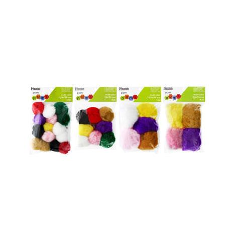 Essentials By Leisure Arts Pom Poms, Red -2", 8 Pieces Per Pack