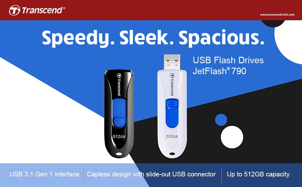 Transcend 64GB JetFlash 790 USB 3.0 Flash Drive (TS64GJF790K), Black
