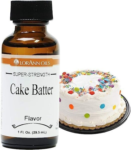 LorAnn Oils Super Strength Flavoring - Used For Candy Making, Flavoring Extracts, Baking, Hard Candy, and Flavor Oils - Bold, Natural Flavors 4X Stronger Than Extracts - Cake Batter, 1 fl oz