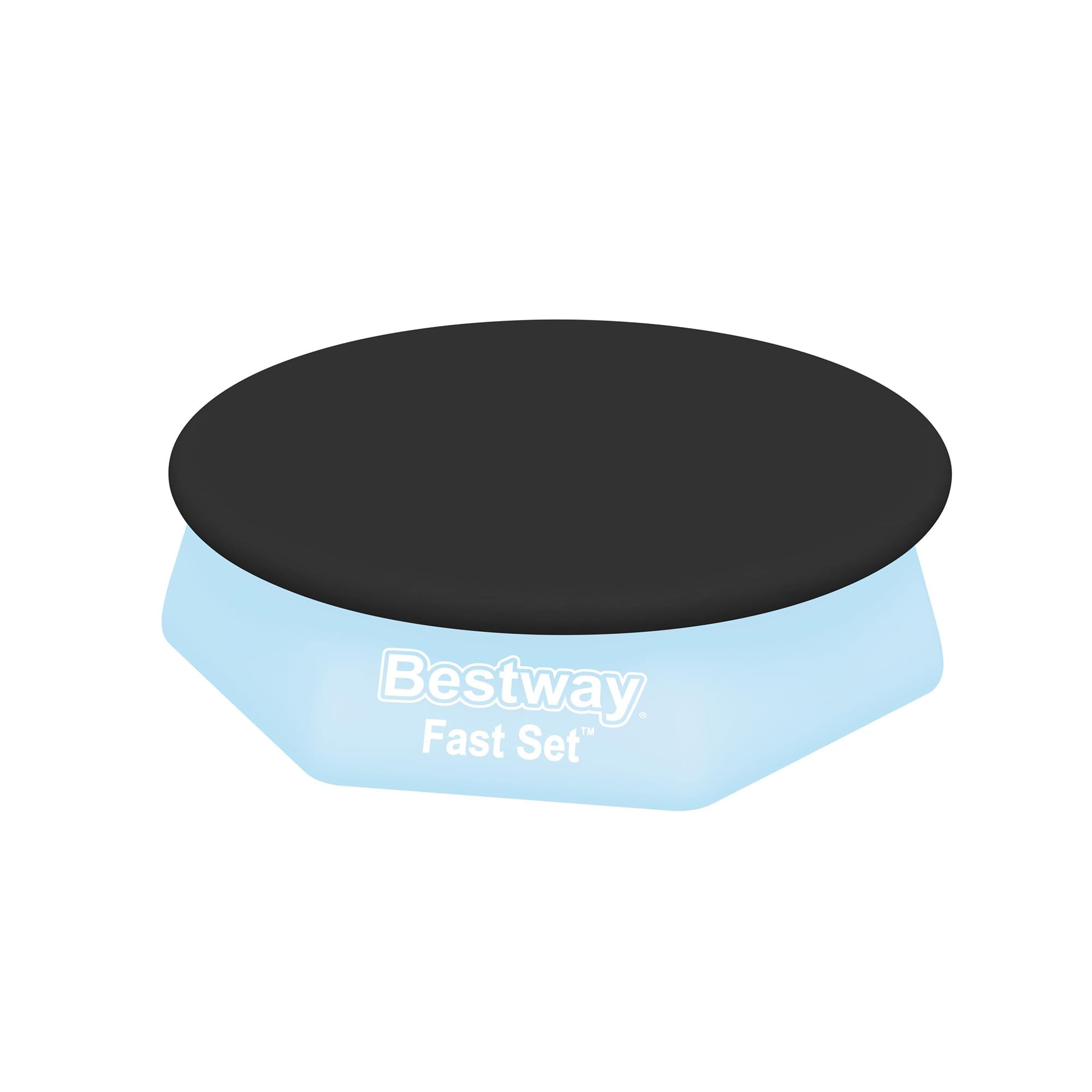 Bestway Flowclear Fast Set 8' Round Pool Cover, PVC Protective Mat with Drain Holes for Above Ground Fast Set Swimming Pool Cover