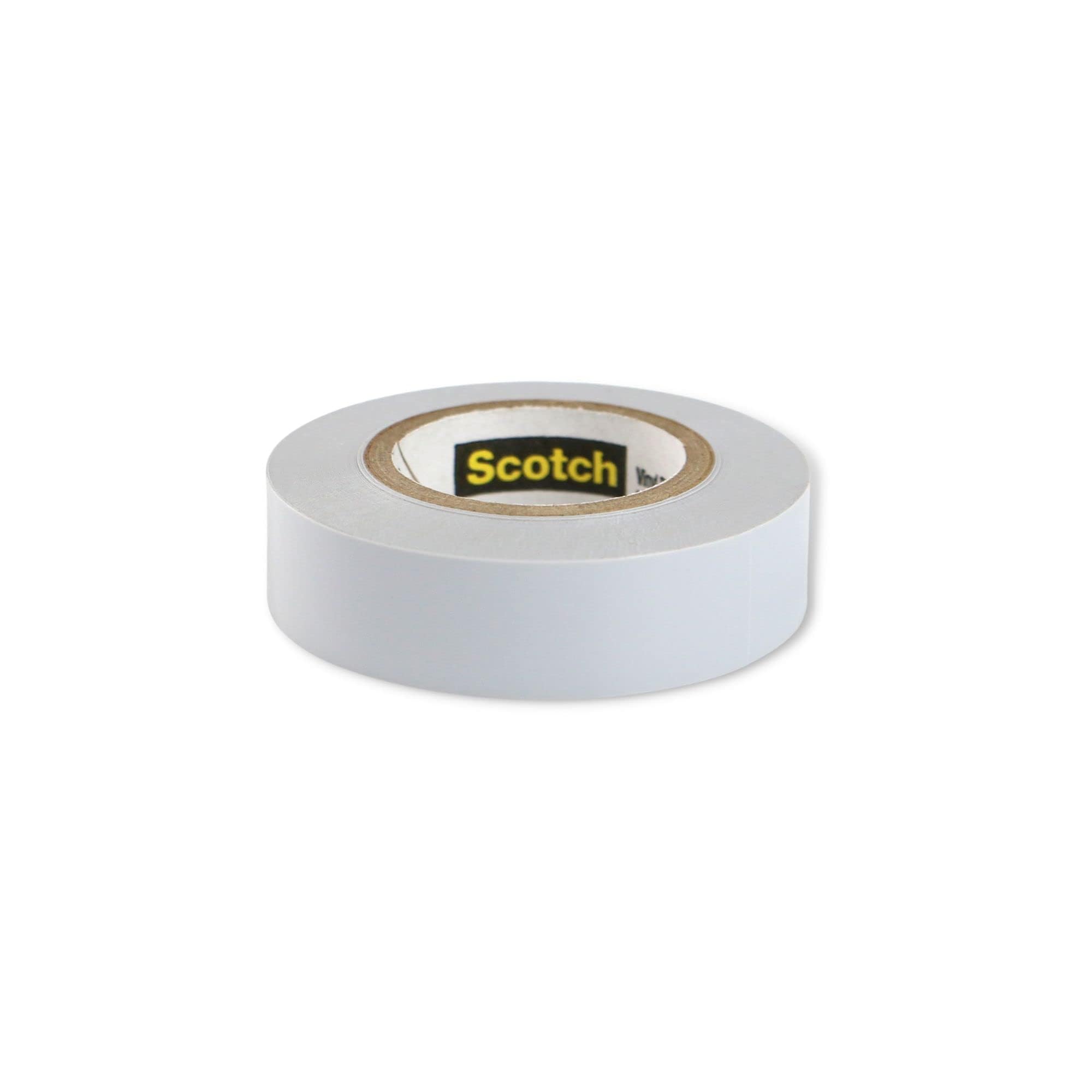 3M Scotch Vinyl Color Coding Electrical Tape 35, 1/2 in x 20 ft, 1 Short Roll, White, CSA Certified, UL Listed, Professional Grade, 7 mil Thick, Flame Retardant