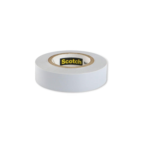 3M Scotch Vinyl Color Coding Electrical Tape 35, 1/2 in x 20 ft, 1 Short Roll, White, CSA Certified, UL Listed, Professional Grade, 7 mil Thick, Flame Retardant