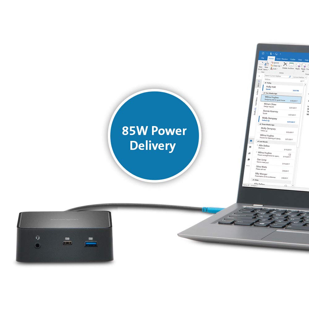 Kensington SD2400T Thunderbolt 3 Docking Station - 85W PD - Dual 4K for Windows and Mac - TAA Compliant (K38390NA)