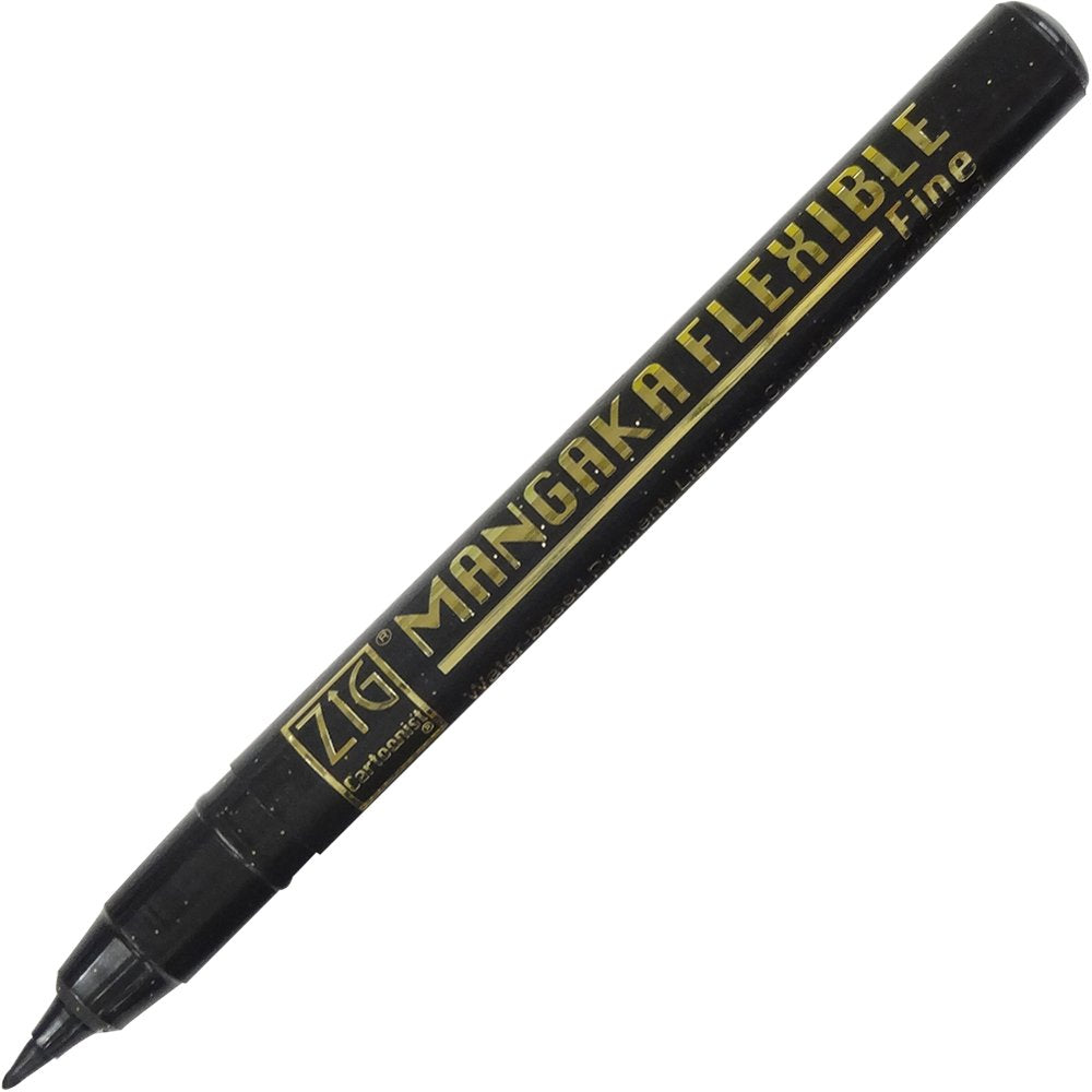 Kuretake ZIG Cartoonist, Mangaka Flexible, Fine Black (CNMF-010)