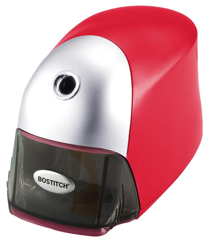 Bostitch Office QuietSharp Executive Heavy Duty Electric Pencil Sharpener for 65% Faster Sharpening and 6X Longer Cutter Life - Colored Pencil Compatible, Red