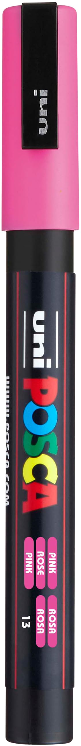 uni POSCA PC-3M Water-Based Paint Markers, Reversible Fine Tip (0.9-1.3mm), Pink