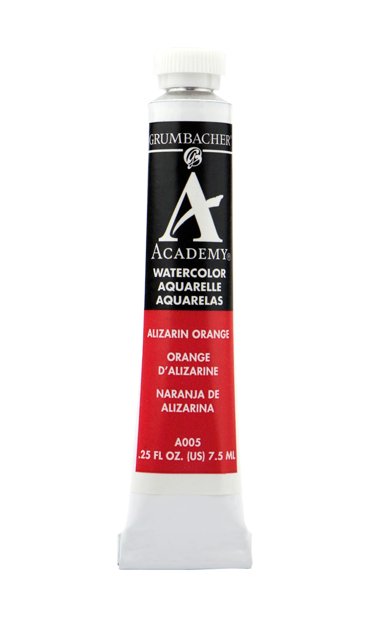 Grumbacher Academy Watercolor Paint, 7.5ml/0.25 Ounce, Alizarin Orange (A005)