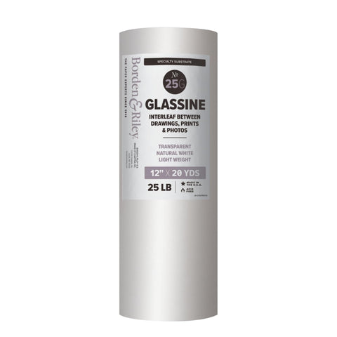 Borden & Riley #25G Glassine Paper Roll, 25 lb., 12" x 20 Yards per Roll, White, 1 Roll Each (25GR122000)