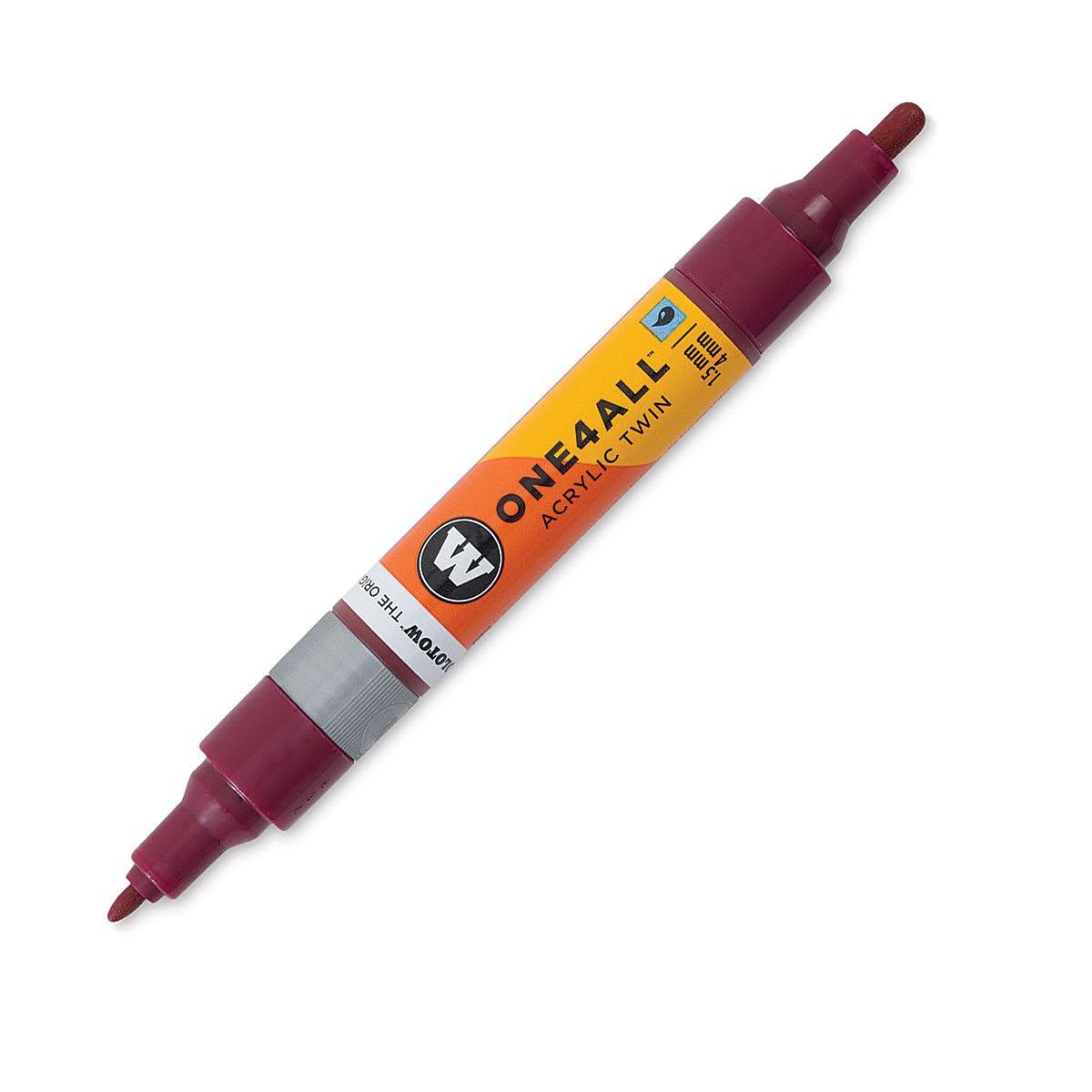 MOLOTOW ONE4ALL Acrylic Twin Pump Marker, 1.5mm and 4mm Nibs, Burgundy, 1 Each (227.404)