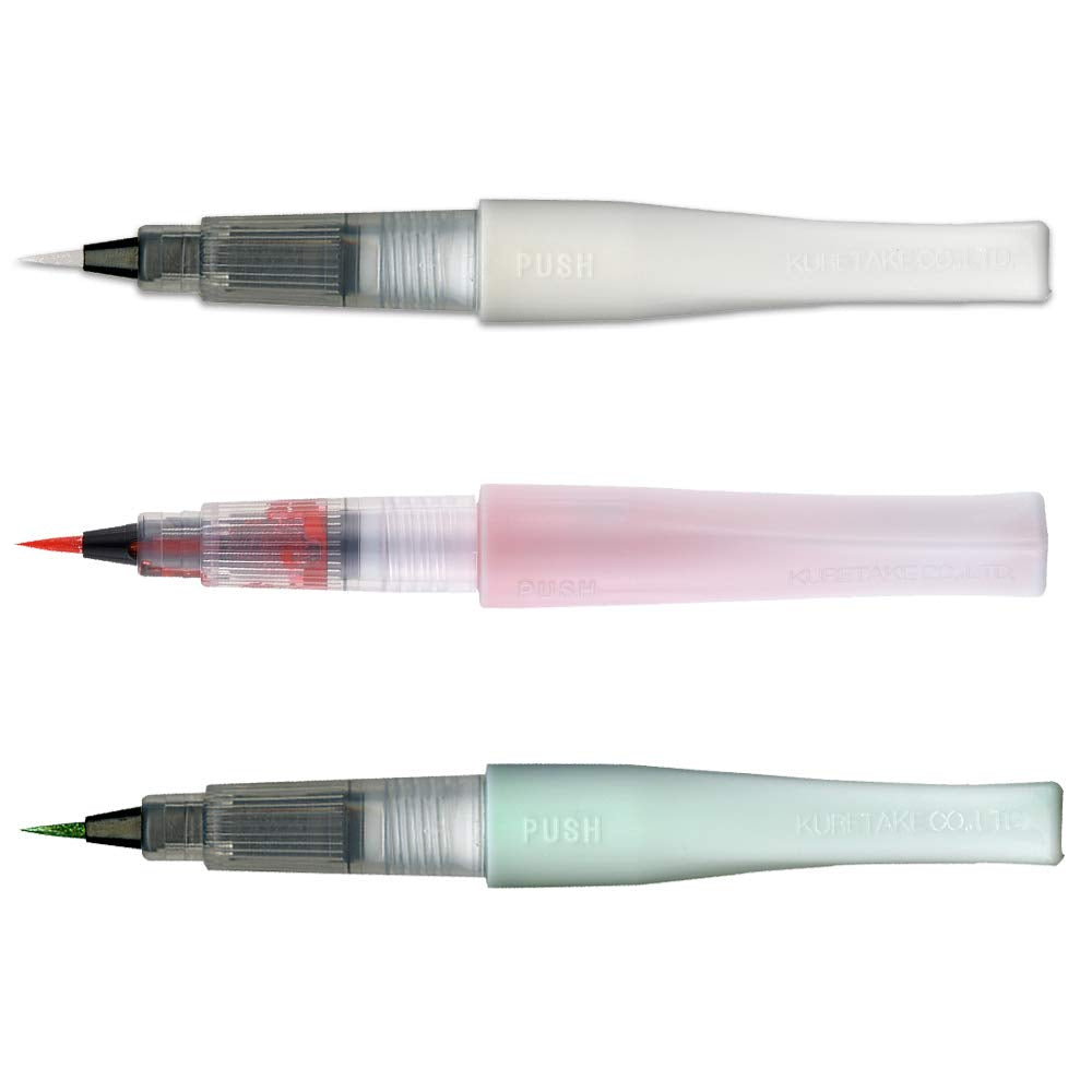Kuretake ZIG Wink of Stella Brush II, White Christmas Glitter pen (White, Red, Green), Shimmer and Sparkle pens, for Card Making, Craft, Made in Japan