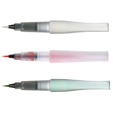 Kuretake ZIG Wink of Stella Brush II, White Christmas Glitter pen (White, Red, Green), Shimmer and Sparkle pens, for Card Making, Craft, Made in Japan