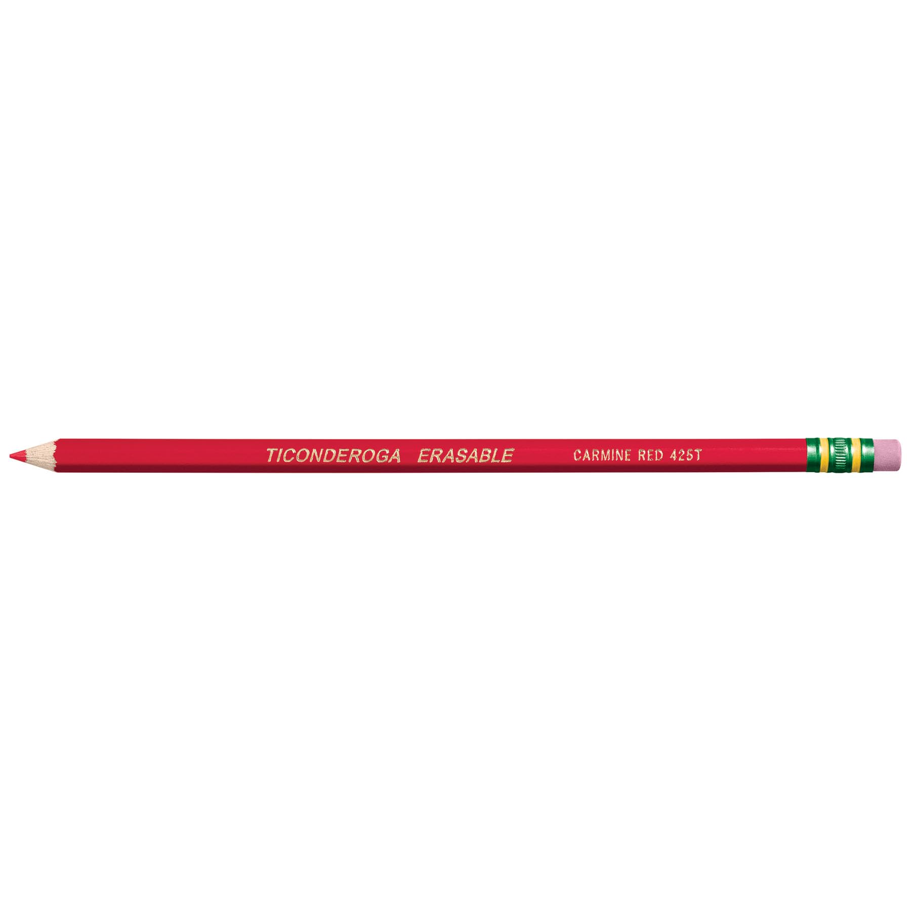 Ticonderoga Erasable Checking Wood-Cased Pencils, Pre-Sharpened, Red, 12 Count