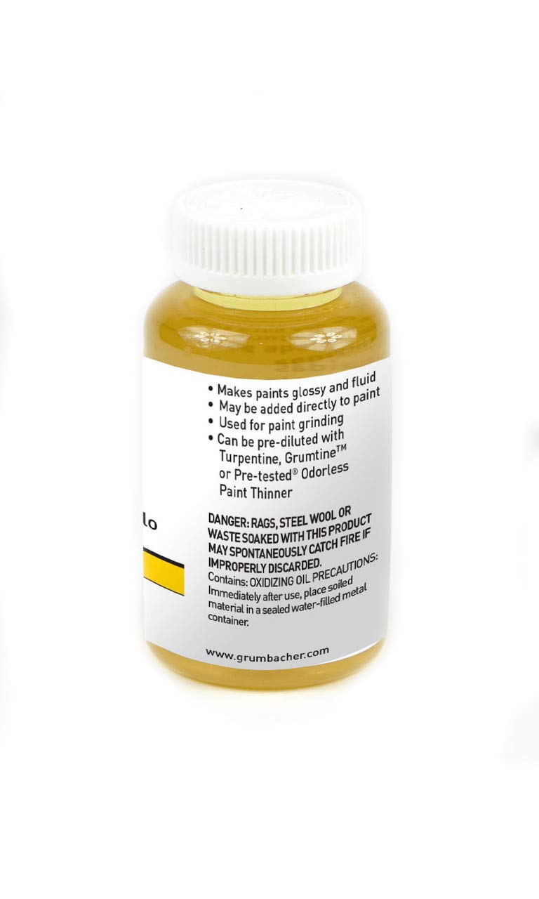 Grumbacher Linseed Medium for Oil Paintings, 8 Ounce Bottle, Yellow (558-8)