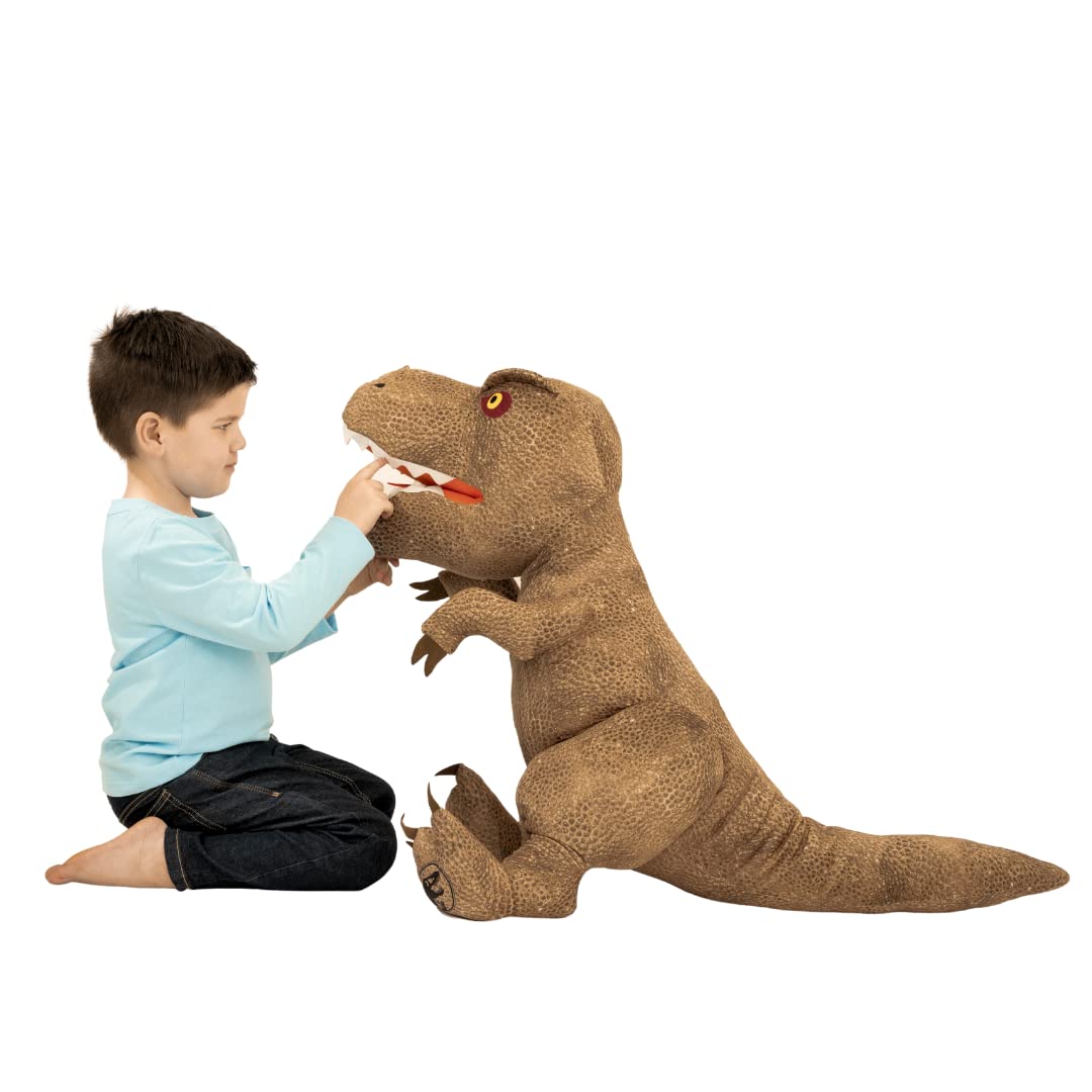 Jurassic World Dominion Kids Oversized Rexy Large Size 32 Inches Tall T-Rex Bedding Super Soft Plush Cuddle Pillow Buddy, By Franco