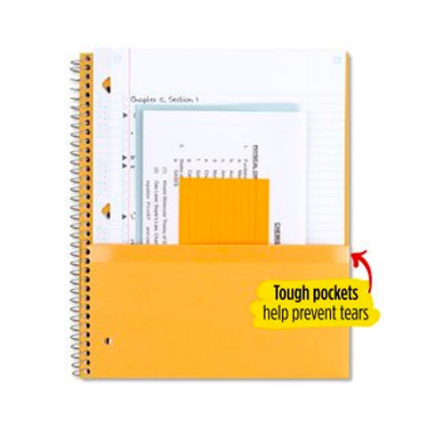 Five Star Spiral Notebook, 5 Subject, College Ruled Paper, 200 Sheets, 11" x 8-1/2", Color Selected For You, 1 Count (06112)