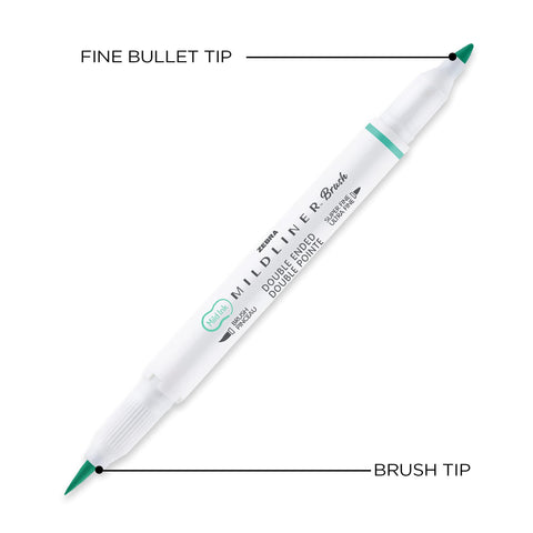 Zebra Pen, Mildliner Dual-Ended Brush Pens, 25 Assorted Colors, Soft Mild Ink, Brush and Fine Bullet Tips, No Bleed-Through Pigment Ink for Journaling, Calligraphy, Planners, Art, 25-Pack (79125)