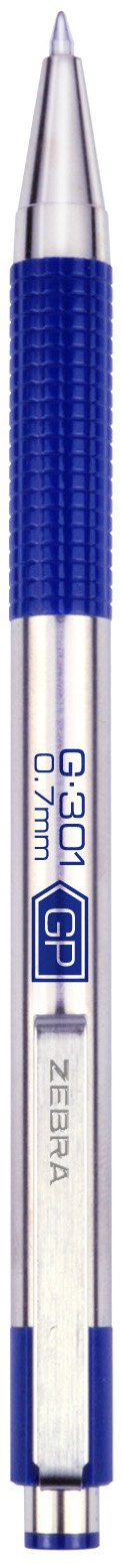 Zebra Pen G-301 Retractable Gel Pen, 0.7mm Medium Point, Stainless Steel Barrel, Textured Grip, Easy Glide Ink Provides a Smooth and Skipless Writing Experience, Blue Ink, 2-Pack (41322)