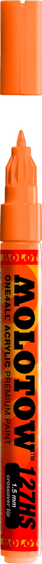 Molotow ONE4ALL Acrylic Paint Marker, 1.5mm, Neon Orange Fluorescent, 1 Each (127.430)