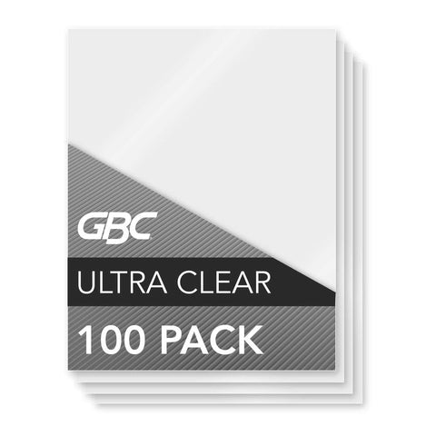 GBC Laminating Sheets, Thermal Laminating Pouches Letter Size, 5mil, HeatSeal UltraClear, 100 Pack (3200404)