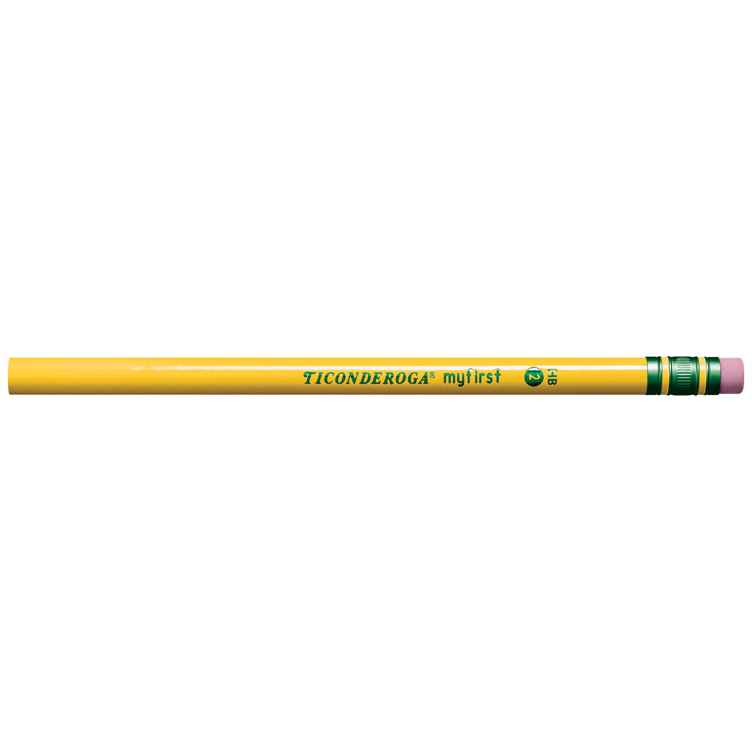 Ticonderoga® Beginners' Elementary Pencils, With Eraser, #2 Lead, Yellow Barrel, Pack Of 12