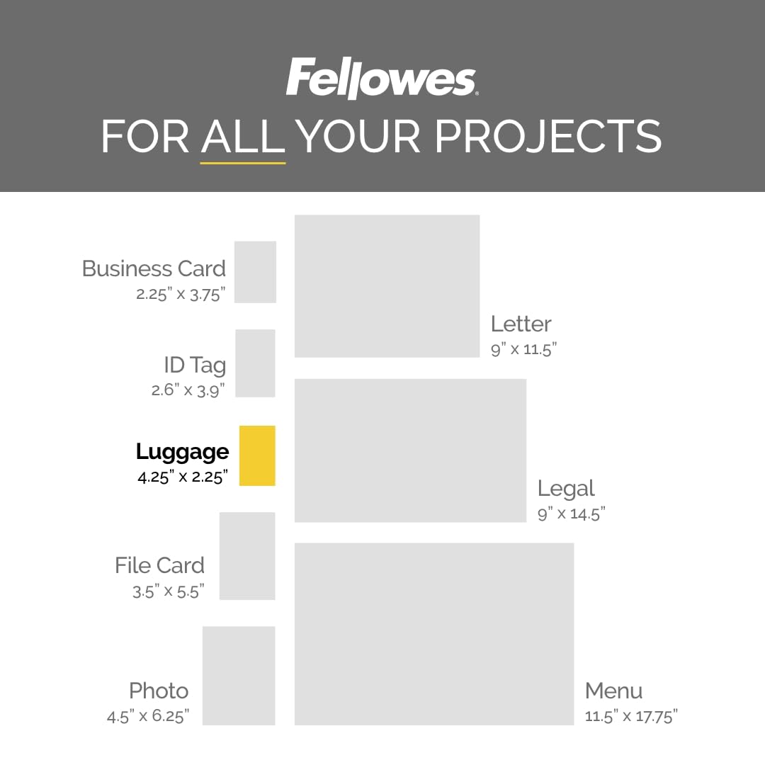 Fellowes Hot Laminating Pouches, Luggage ID Tag with Loop, 5 mil, 25 Pack (52003)