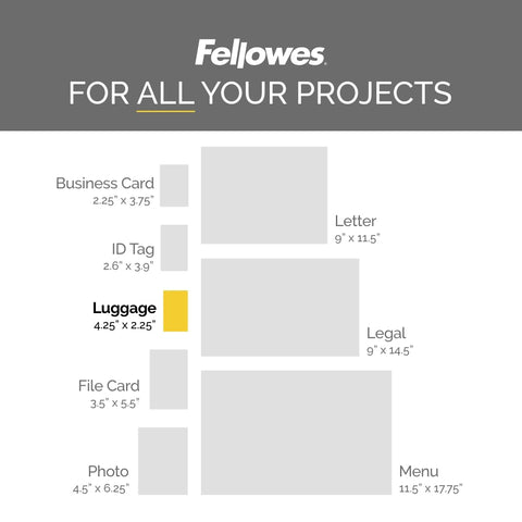 Fellowes Hot Laminating Pouches, Luggage ID Tag with Loop, 5 mil, 25 Pack (52003)