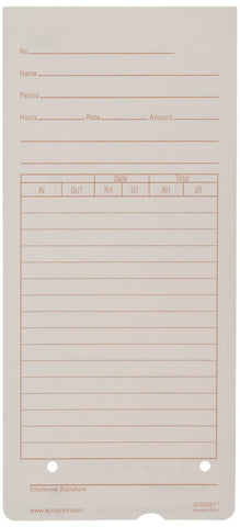 Acroprint 09-9115-000 Time Cards for ATR480 Time Clock, 50 Count(Pack of 1)