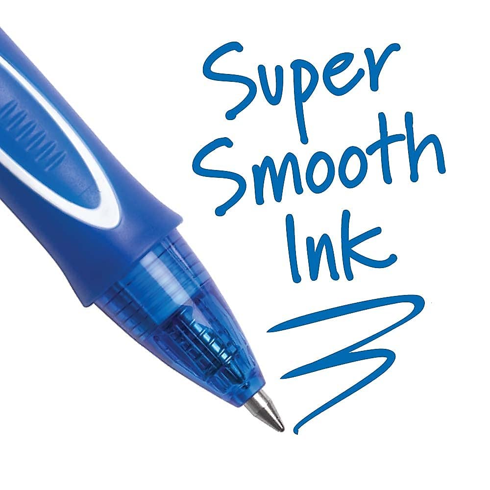 BIC RGLCG11BE Gel-ocity Quick Dry Retractable Gel, Blue Ink, Medium, 1 Dozen