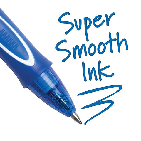 BIC RGLCG11BE Gel-ocity Quick Dry Retractable Gel, Blue Ink, Medium, 1 Dozen