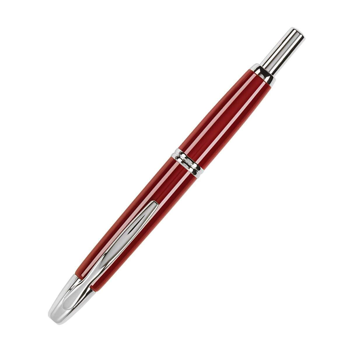 PILOT Vanishing Point Collection Refillable & Retractable Fountain Pen, Red Barrel with Rhodium Accents, Blue Ink, Medium Nib (60244)