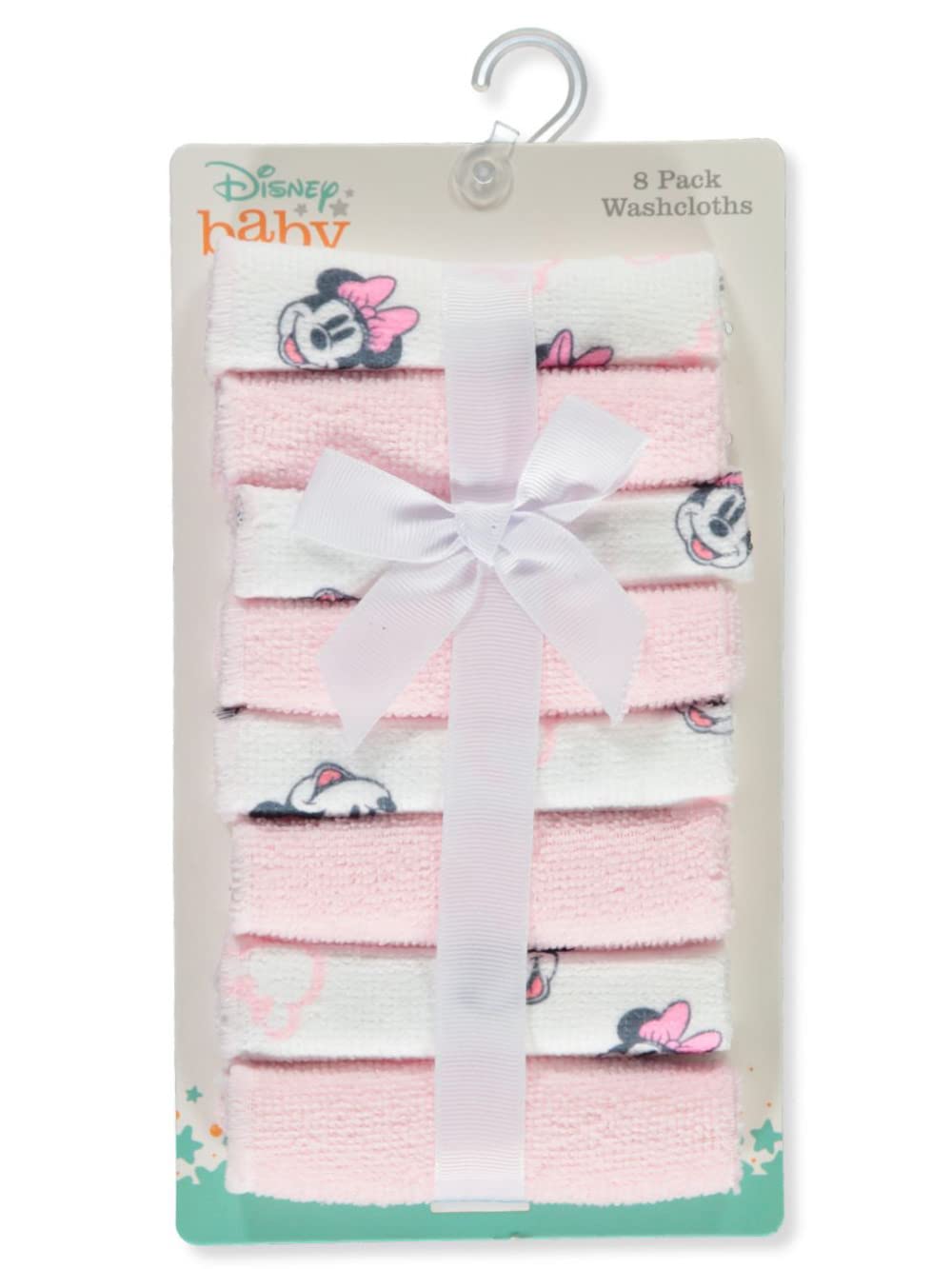 Disney Baby Big Girls 8-Pack Minnie Mouse Washcloths Set - Pink/Multi, one Size