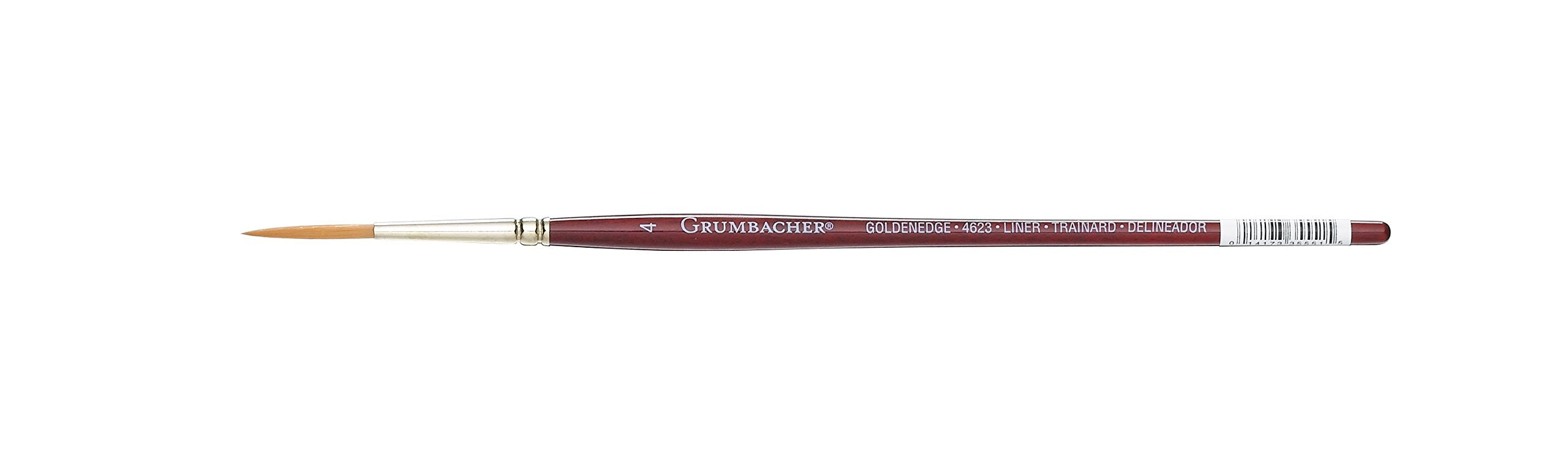 GRUMBACHER Goldenedge Golden Toray Liner Watercolor Brush, Synthetic Bristles, Size 3 (4623.4)