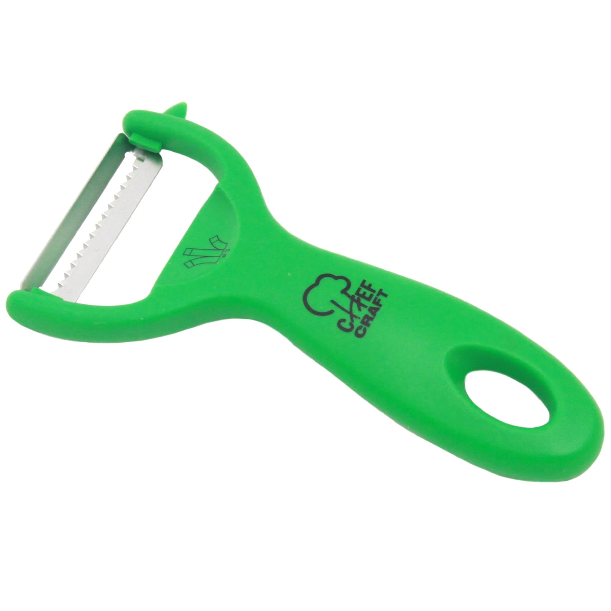 Chef Craft Classic Stainless Steel Blade with Plastic Handle Julienne Course Grater, 5.5 inch, Green
