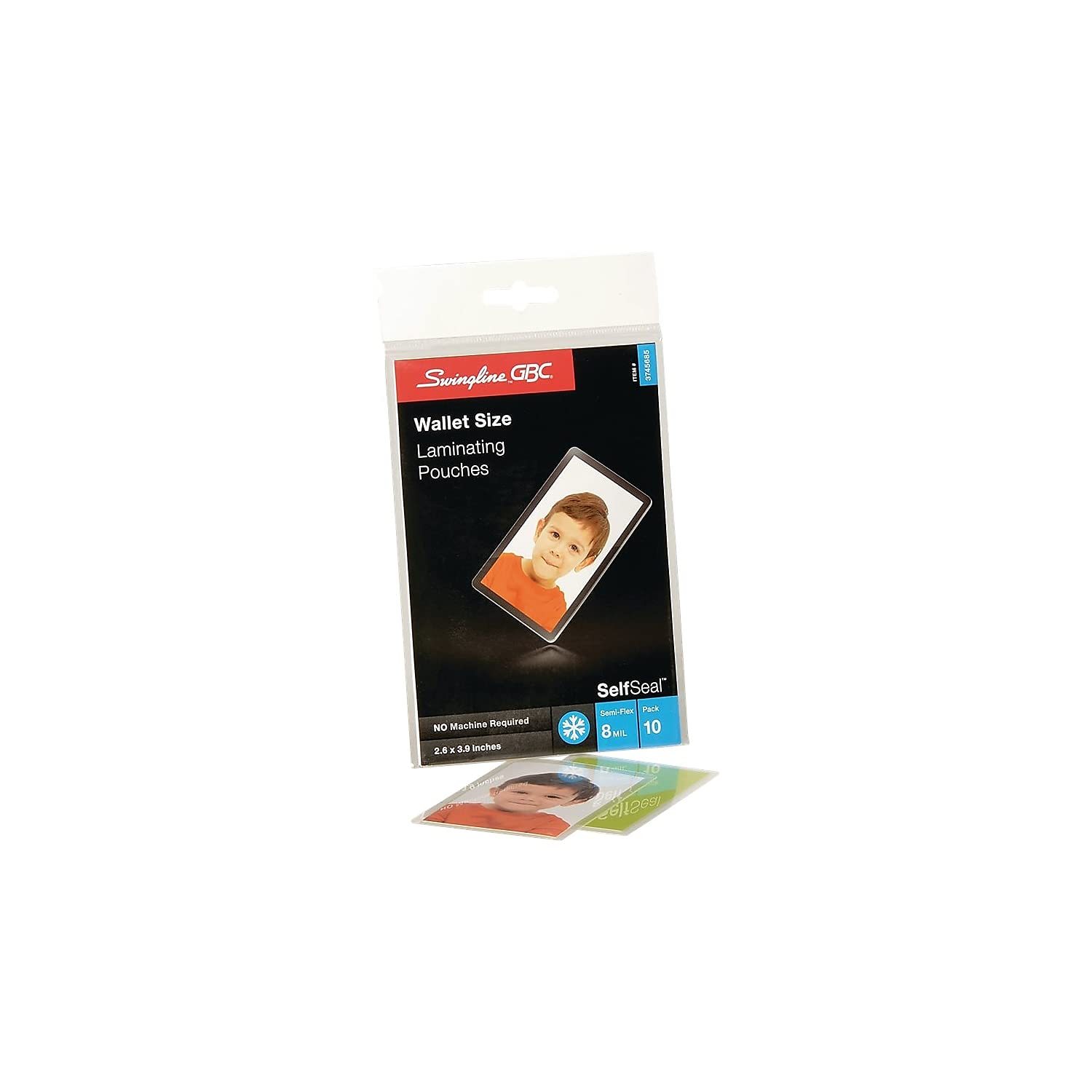 GBC Laminating Sheets, Self Adhesive Pouches, Wallet Size, 8 Mil, Self Seal, 10 Pack (3745685)