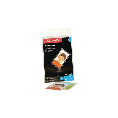 GBC Laminating Sheets, Self Adhesive Pouches, Wallet Size, 8 Mil, Self Seal, 10 Pack (3745685)