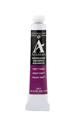 Grumbacher Academy Watercolor Paint, 7.5ml/0.25 Ounce, Thio Violet (A211)
