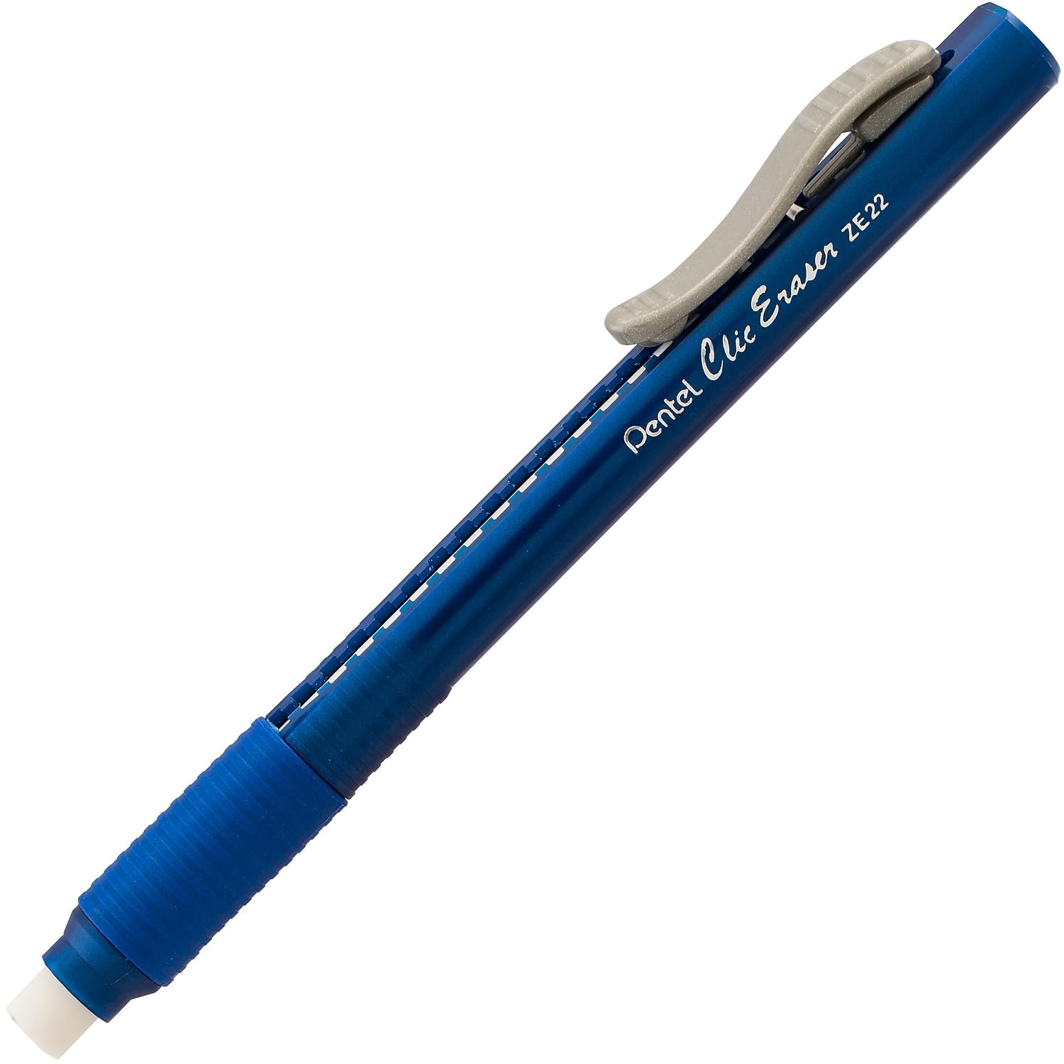 Pentel Clic Retractable Eraser, Refillable, Blue Barrel (PENZE22C)