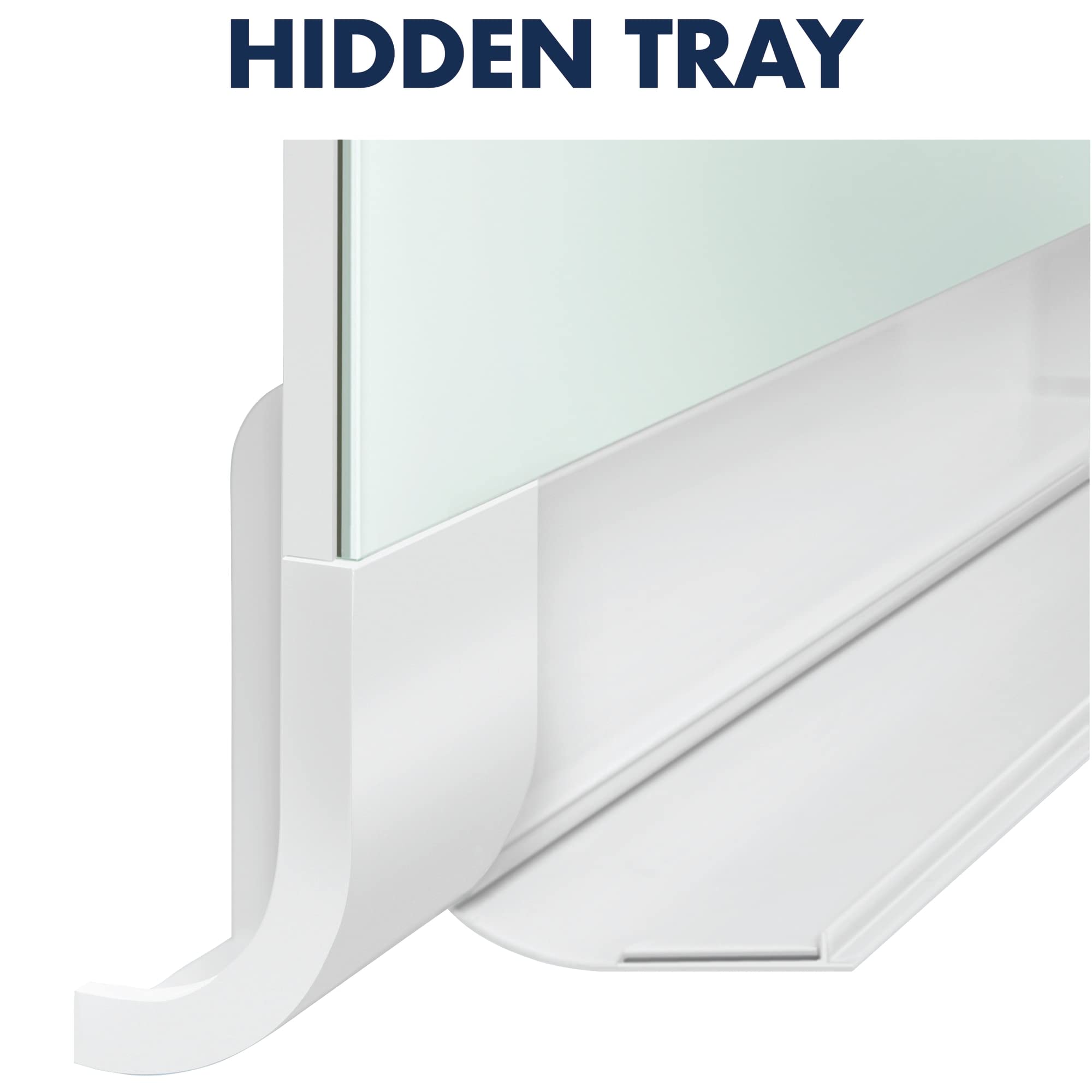 Quartet Glass Whiteboard, Magnetic Dry Erase White Board, 50" x 28", with Concealed Tray, Wide Format, Frameless, Horizon (G5028HT)