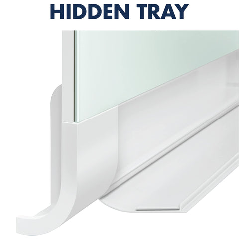 Quartet Glass Whiteboard, Magnetic Dry Erase White Board, 50" x 28", with Concealed Tray, Wide Format, Frameless, Horizon (G5028HT)