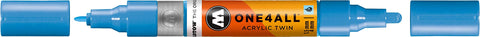 Molotow ONE4ALL Acrylic Twin Pump Marker, 1.5mm and 4mm Nibs, Shock Blue Middle, 1 Each (227.405)