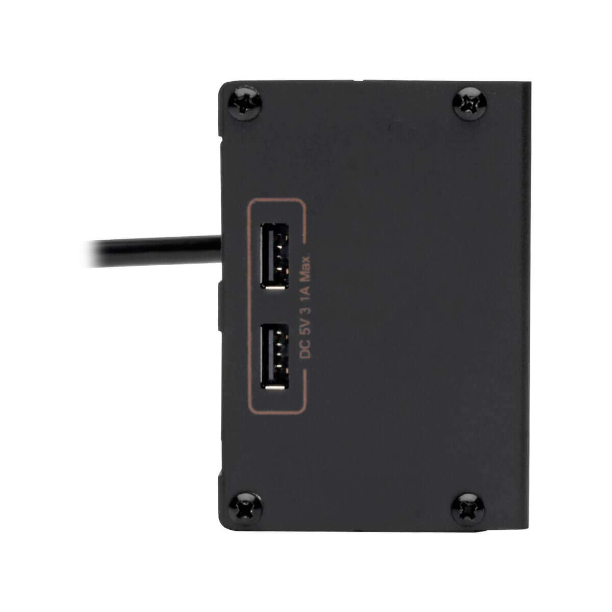 Tripp Lite Isobar 4 Outlet Surge Protector Power Strip with 2 USB Charging Ports, 8ft Long Cord, Right-Angle Plug, Metal, 3330 Joules, Lifetime Limited Warranty & $50K Insurance (IBAR4ULTRAUSBB)