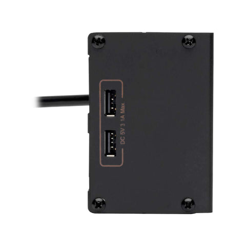 Tripp Lite Isobar 4 Outlet Surge Protector Power Strip with 2 USB Charging Ports, 8ft Long Cord, Right-Angle Plug, Metal, 3330 Joules, Lifetime Limited Warranty & $50K Insurance (IBAR4ULTRAUSBB)