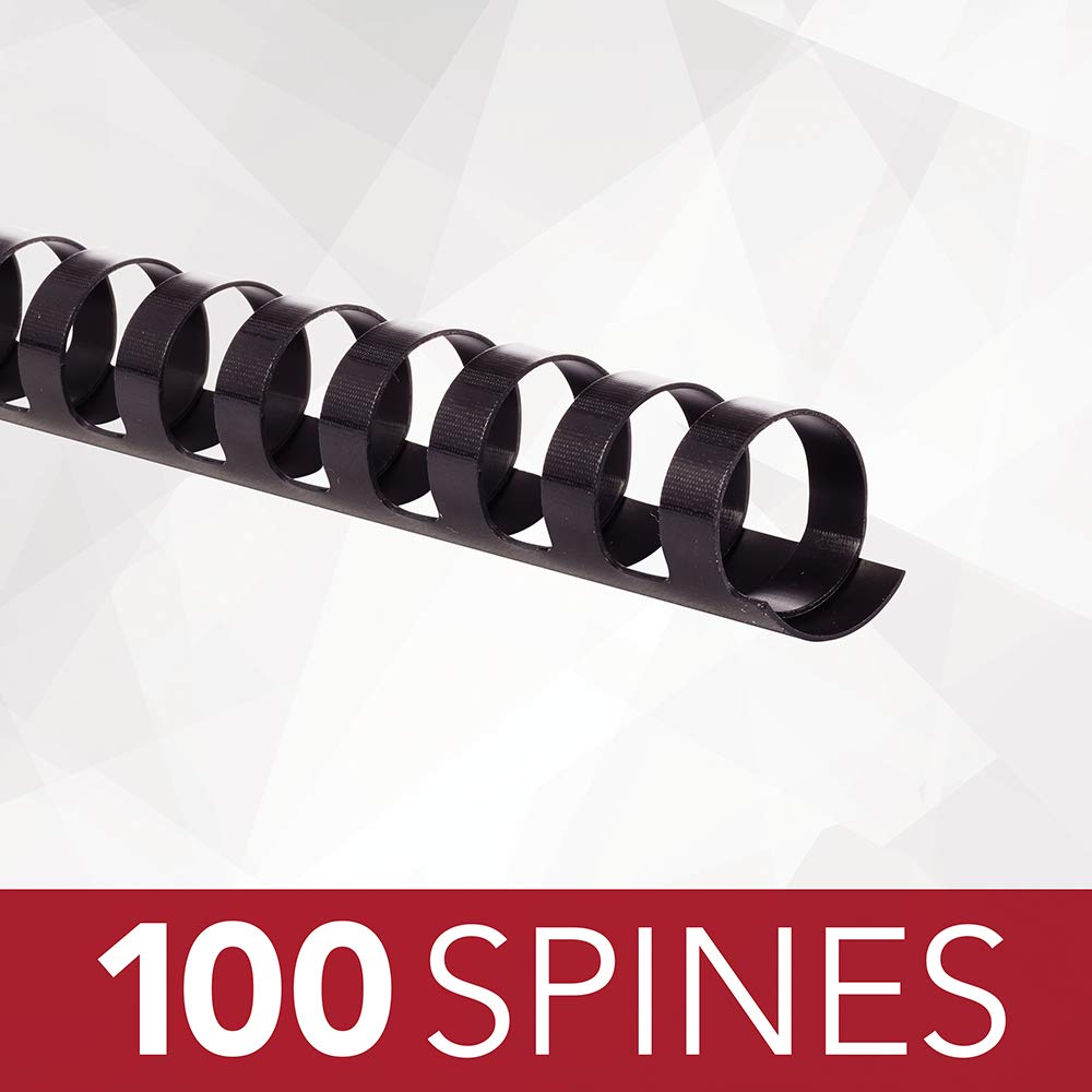 GBC Binding Spines/Spirals/Coils, 5/8" Diameter, 125 Sheet Capacity, CombBind, Black, 100 Pack (4000092)