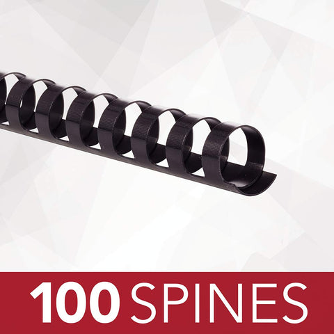 GBC Binding Spines/Spirals/Coils, 5/8" Diameter, 125 Sheet Capacity, CombBind, Black, 100 Pack (4000092)