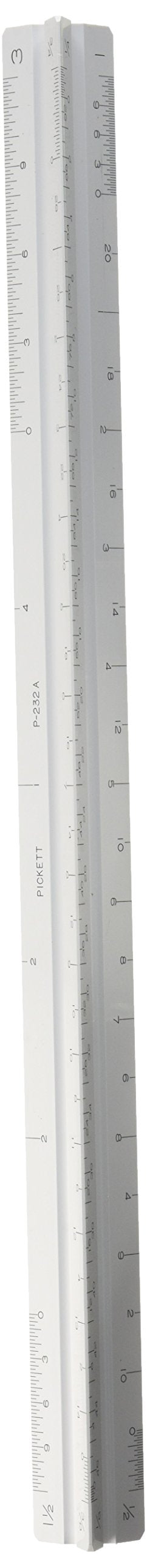Pickett Professional Architect Triangular Scale, 12 Inches Long, 1 Each (P232AT),White