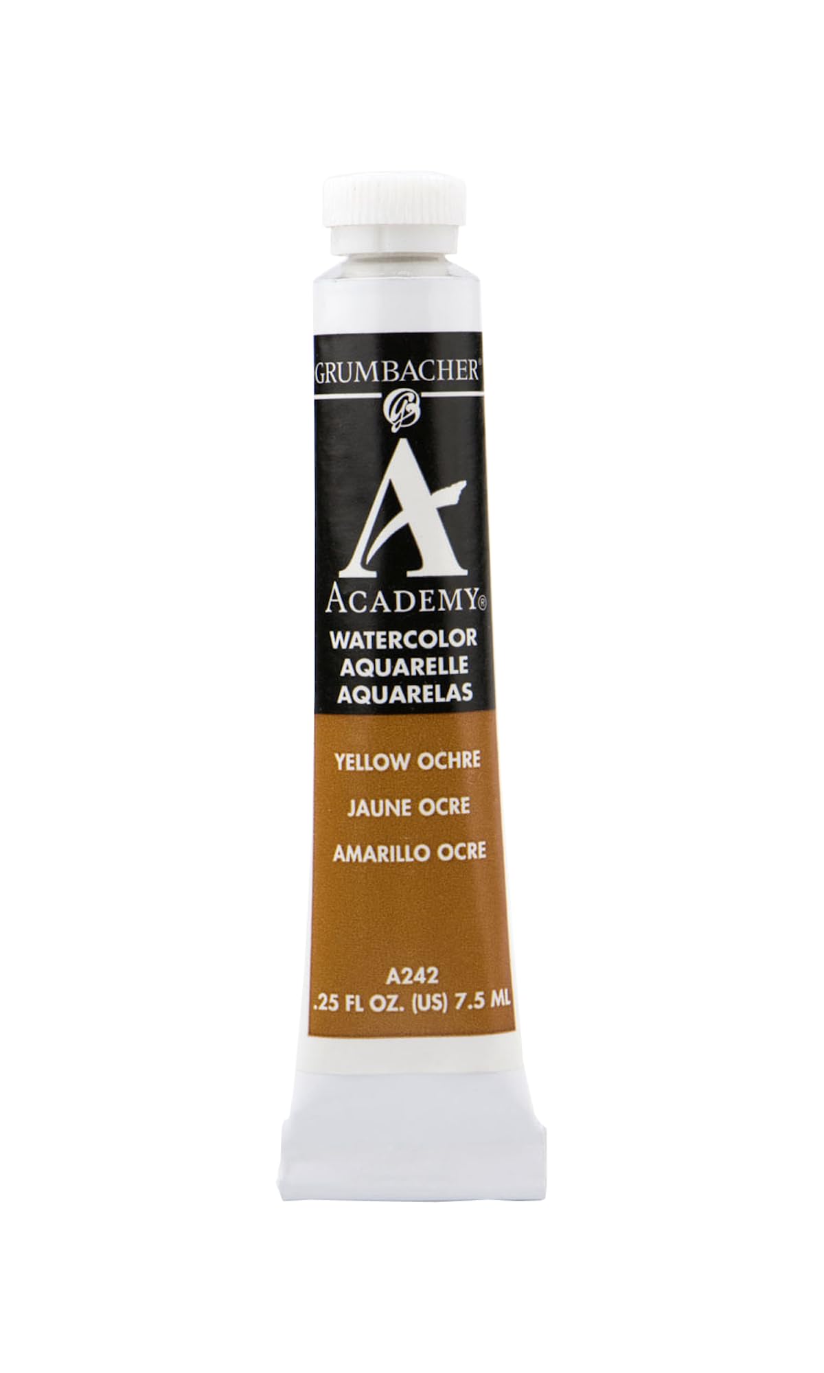 Grumbacher Academy Watercolor Paint, 7.5ml/0.25 Ounce, Yellow Ochre Hue (A242)