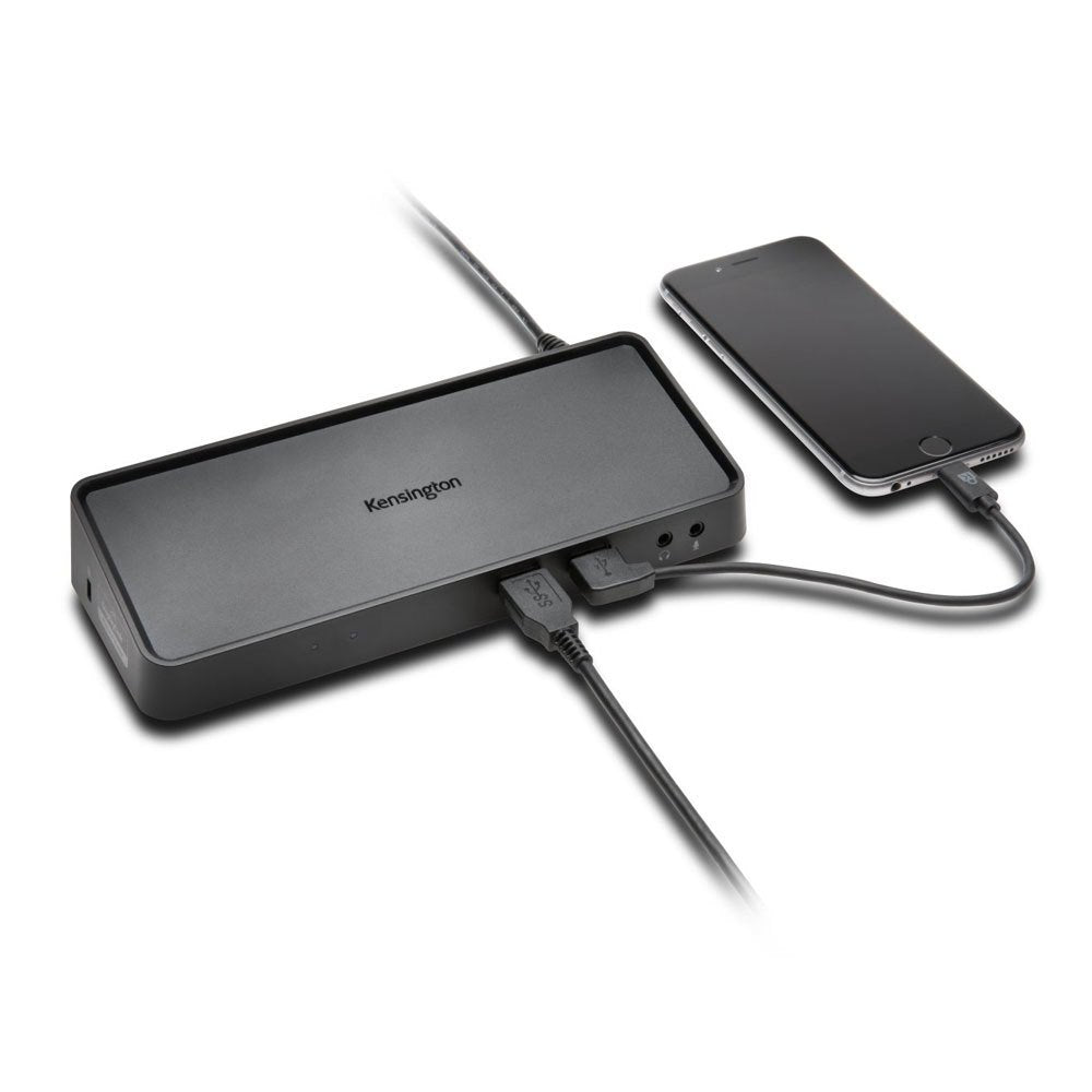 Kensington USB 3.0 Dual Display Docking Station, Dual 2K at 60Hz, 85W PD, Compatible with MacBook M1/M2/M3/M4, Windows, and Surface Laptops (K33997WW) Black