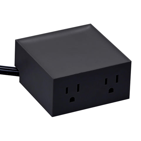 Bostitch Office Konnect Power Hub, Two Outlets Charging Station for Desktop, Shallow Tray Top, Black