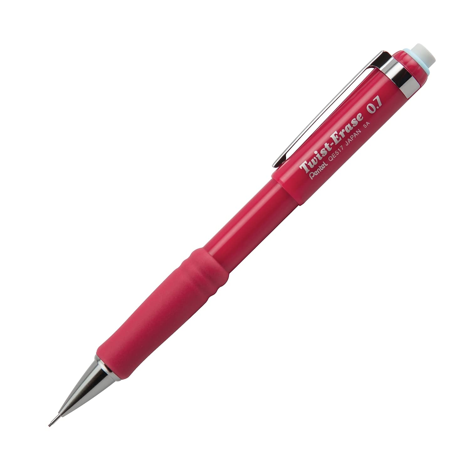 Pentel Automatic Pencil with Twist Eraser, 0.7 mm, Burgundy (PENQE517B)