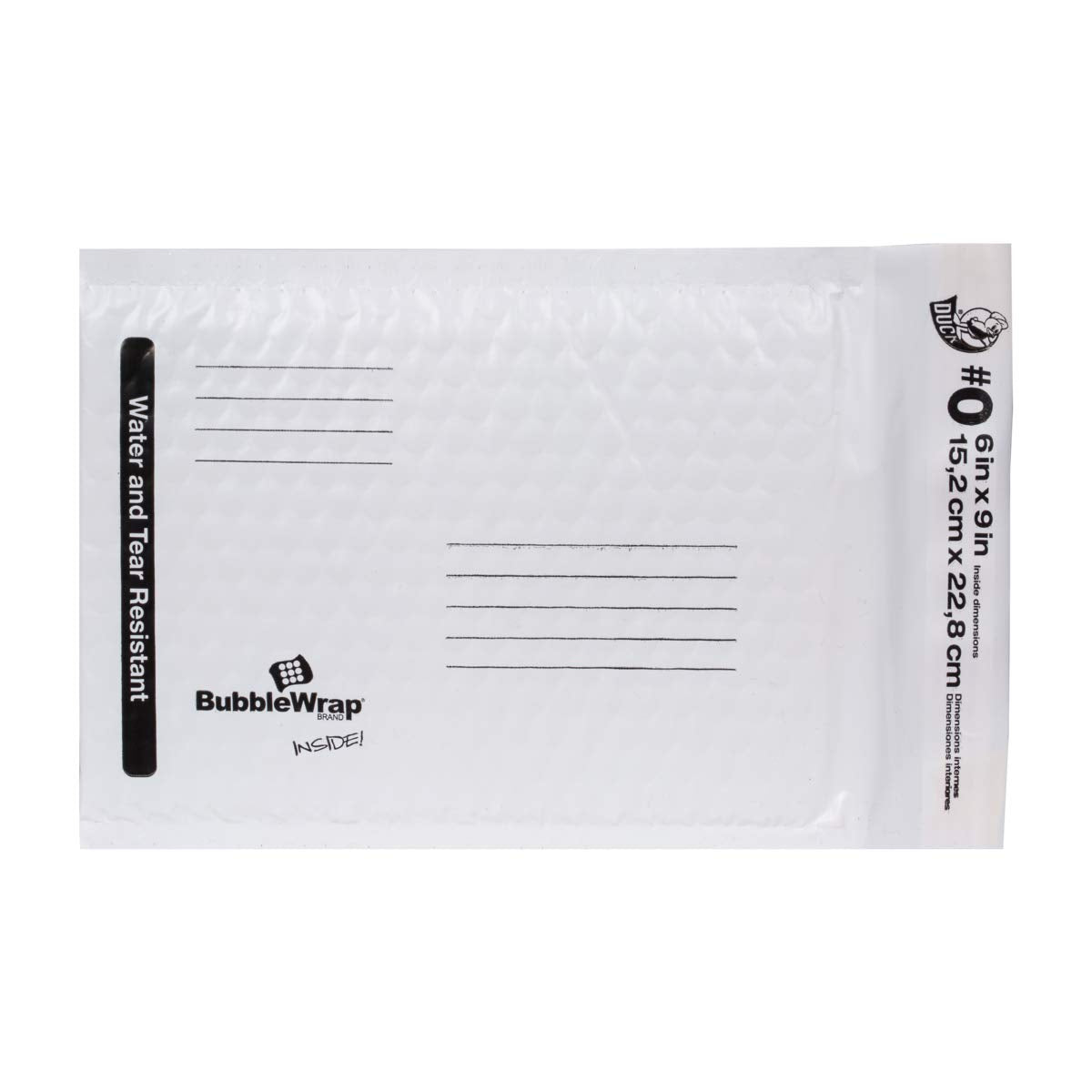 Duck Brand Bubble Wrap Protective Mailers, White, ID Poly, #0 - 6"x 9", 25 Pack (664796)